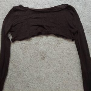 Brown knit shrug